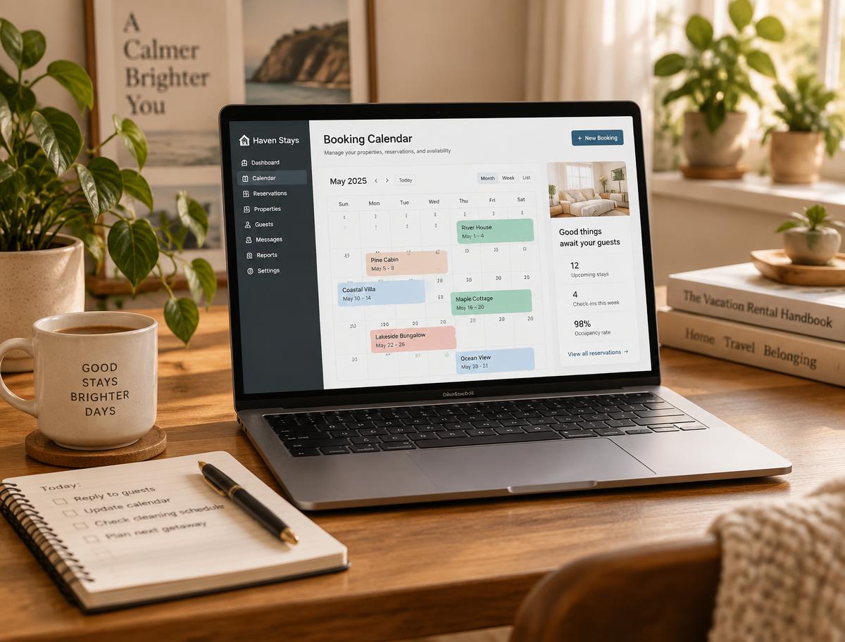 Laptop mit Buchungskalender